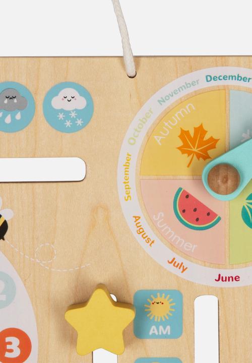 Greenbean Learning - Interactive Wooden Time and Seasons Calendar - multi