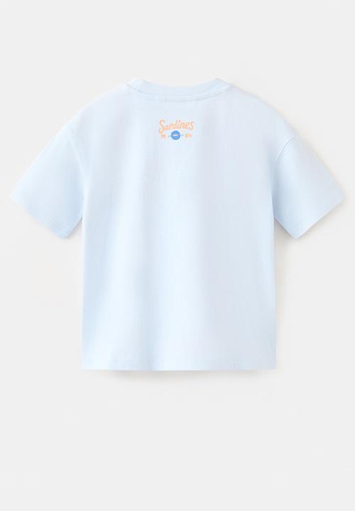 MANGO - T-Shirt M2SARDIN - Light/Pastel Blue