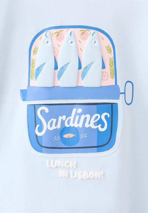MANGO - T-Shirt M2SARDIN - Light/Pastel Blue