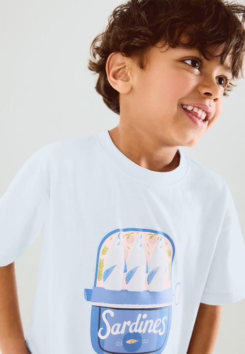MANGO - T-Shirt M2SARDIN - Light/Pastel Blue