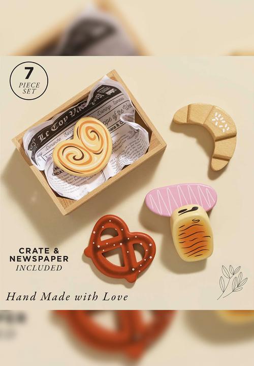 Le Toy Van - 7 Pcs Wooden Bakery & Patisserie Food Crate - multi