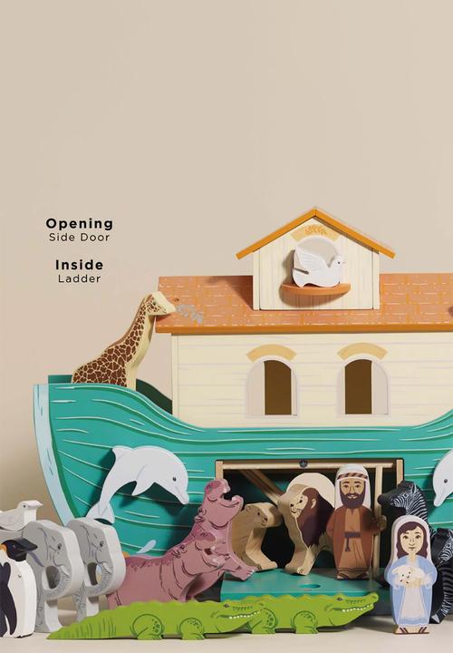 Le Toy Van - 23 Pcs Noah's Great Wooden Ark & Animals - multi