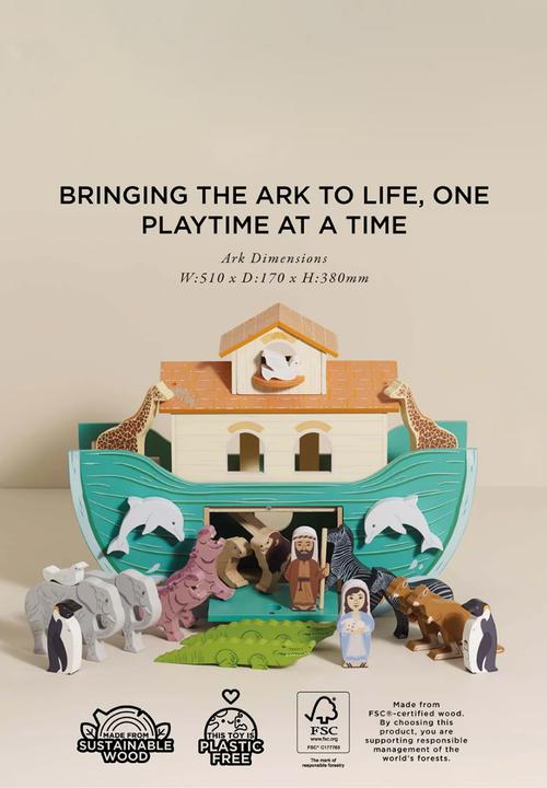 Le Toy Van - 23 Pcs Noah's Great Wooden Ark & Animals - multi