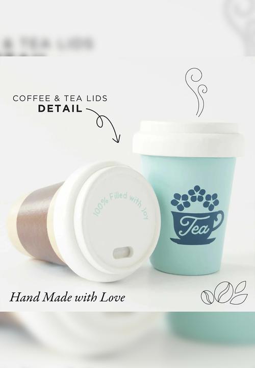 Le Toy Van - 2 Pcs Wooden Tea & Coffee Re-Useable Eco Cups - multi