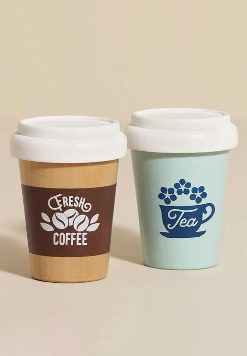 Le Toy Van - 2 Pcs Wooden Tea & Coffee Re-Useable Eco Cups - multi