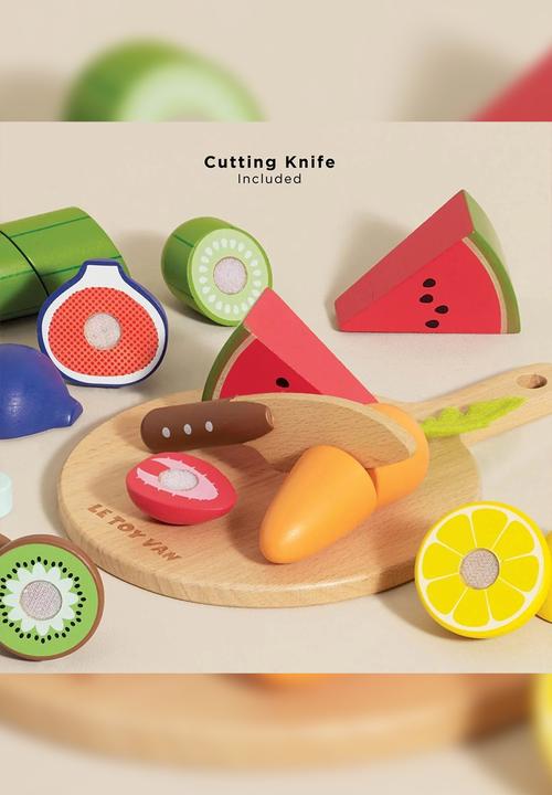 Le Toy Van - Wooden Chopping Board & Sliceable Play Food - multi