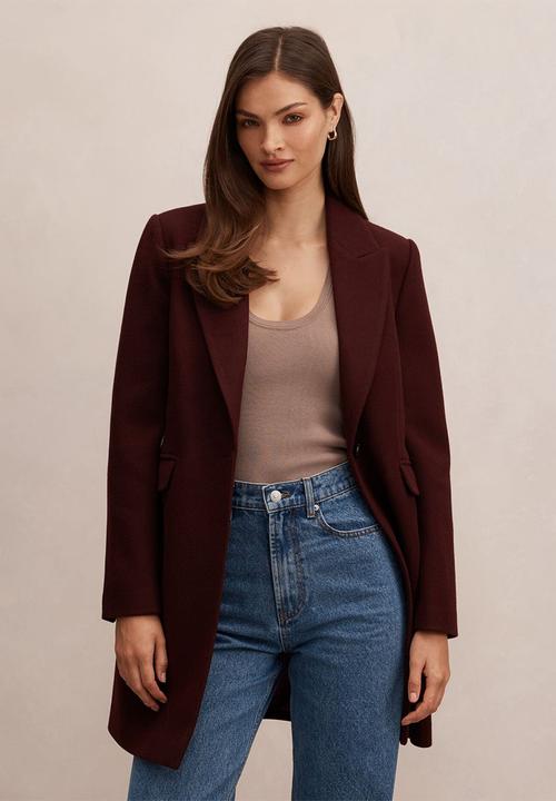 Forever New - Brianna coatigan in aubergine