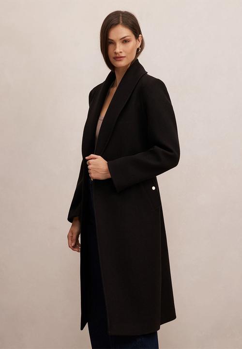 Forever New - Clarissa Wrap Coat In Black