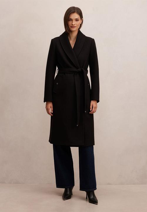 Forever New - Clarissa Wrap Coat In Black