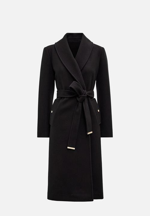 Forever New - Clarissa Wrap Coat In Black
