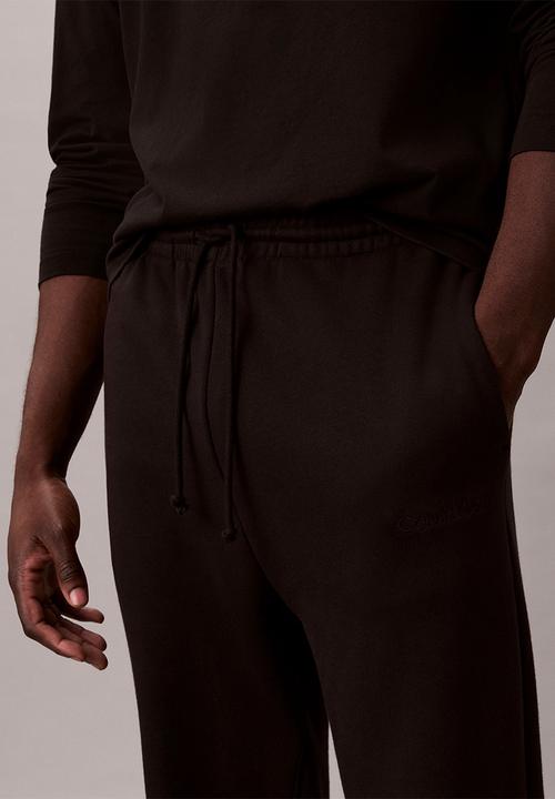 Calvin Klein - L/S Jogger Set - Blk Top, Diamond Lg_Fall Berry Btm