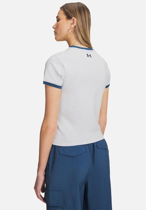 Under Armour - UA Ringer Grx Tee - Halo Grey Light Heather/Wham Blue