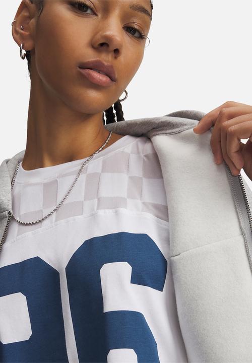 Under Armour - UA Icon Fleece Nov FZ - Mod Grey Light Heather/White