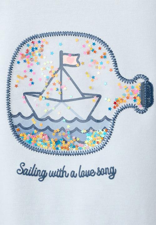 MANGO - T-Shirt Barco - Light/Pastel Blue