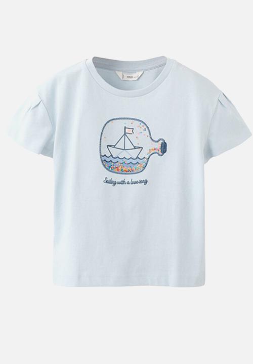 MANGO - T-Shirt Barco - Light/Pastel Blue