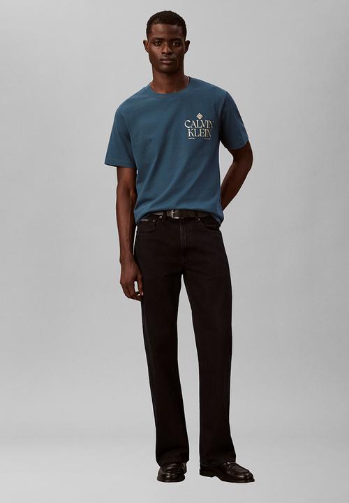 Calvin Klein - Ss 20S Calvin Roses Graphic Tee - Navy Teal