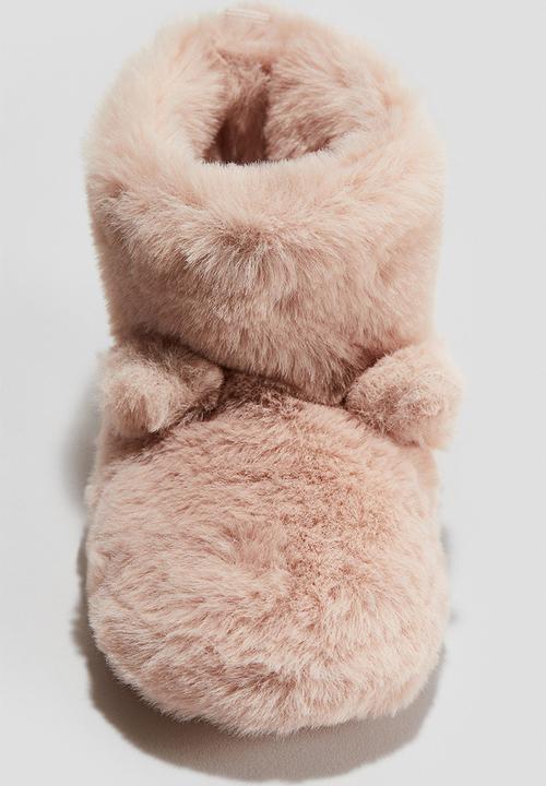 H&M - Soft-sole fluffy slippers - light pink