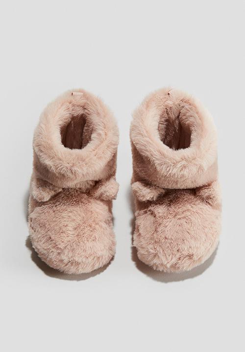 H&M - Soft-sole fluffy slippers - light pink