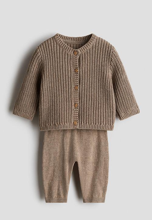 H&M - 2-piece cotton-knit set - beige