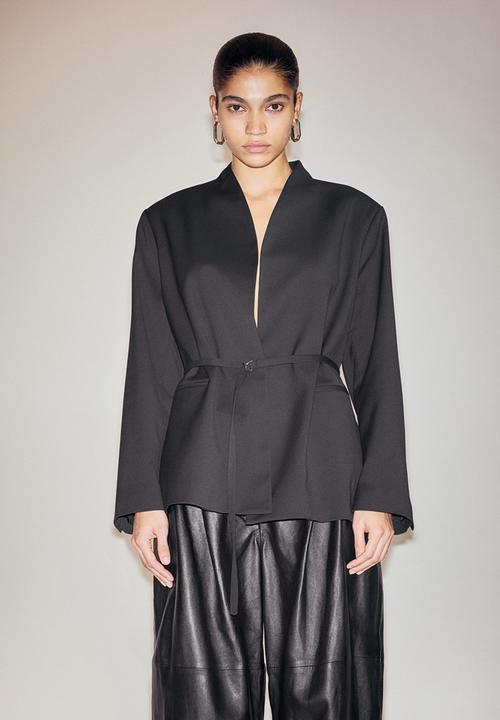 H&M - Belted blazer - black