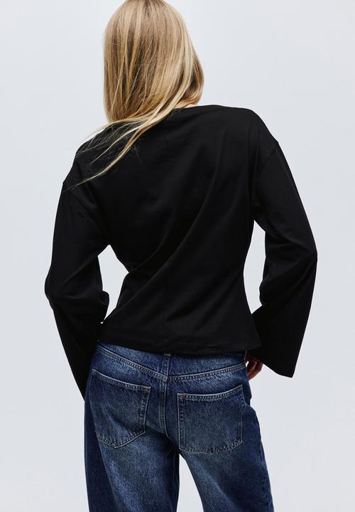 H&M - Boat-neck cotton top - black