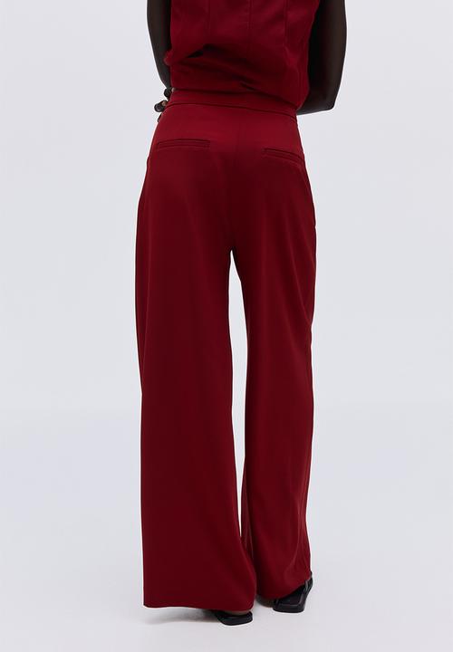 H&M - Wide trousers - dark red