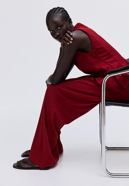 H&M - Wide trousers - dark red