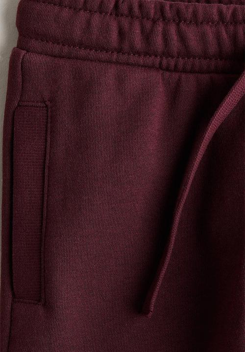 H&M - Wide brushed-inside joggers - dark red