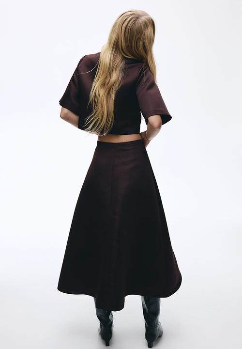 H&M - A-line skirt - dark brown