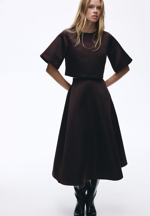 H&M - A-line skirt - dark brown