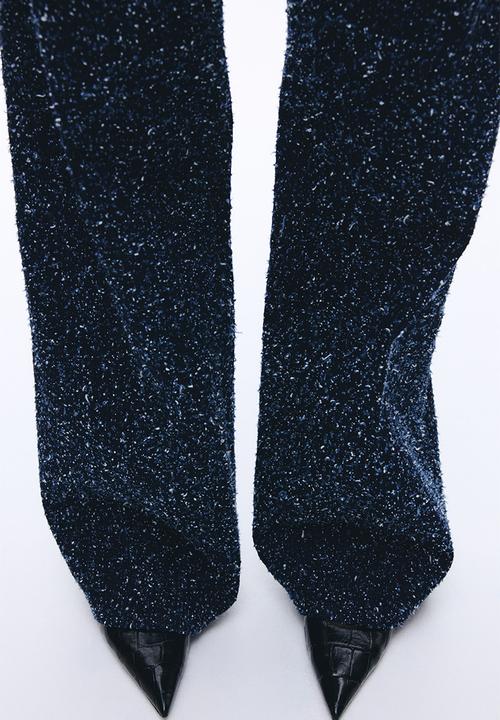 H&M - Boucle denim jeans - navy blue/glittery