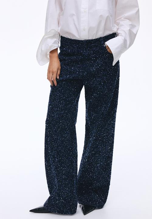H&M - Boucle denim jeans - navy blue/glittery