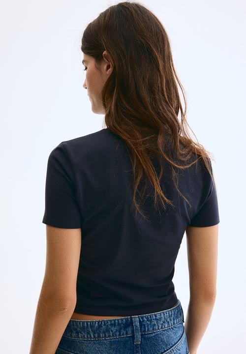H&M - Short t-shirt - navy blue