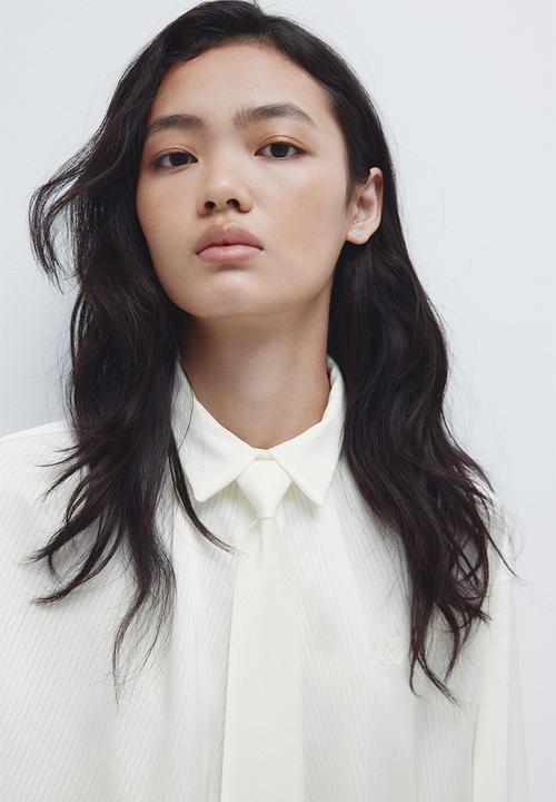 H&M - Tie-detail shirt - white
