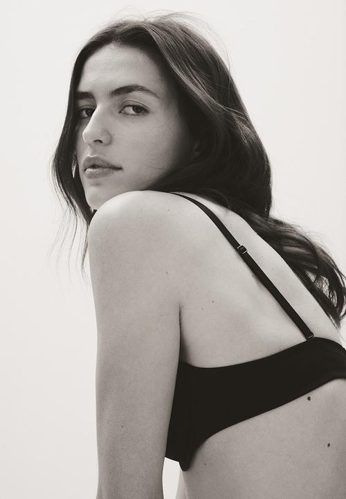 H&M - Push-up microfibre balconette bra - black