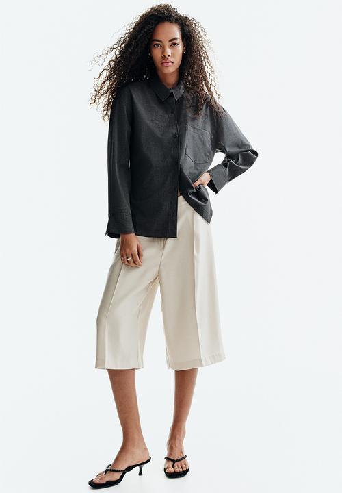 H&M - Oversized shirt - dark grey marl