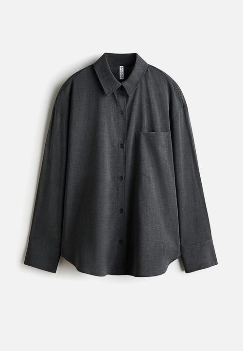 H&M - Oversized shirt - dark grey marl