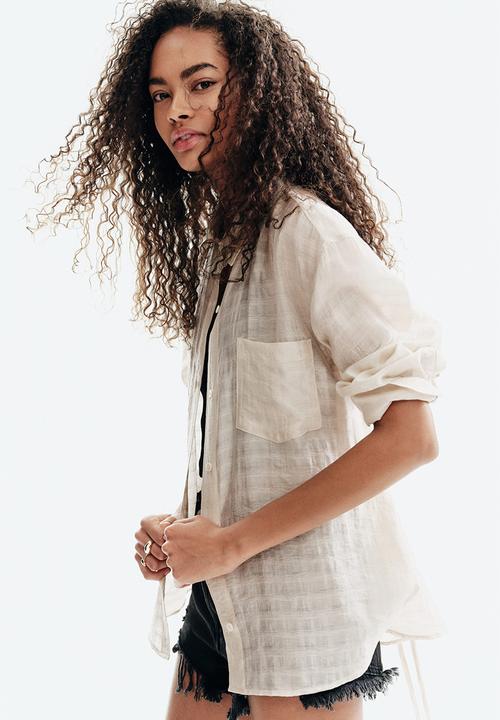 H&M - Oversized shirt - light beige