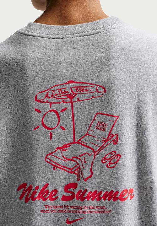 W Nsw Nvlty Boxy Os Tee - Dk Grey Heather