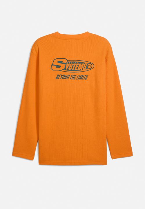 PUMA - Future Archive Waffle Relaxed Long Sleeve T-Shirt - Orange