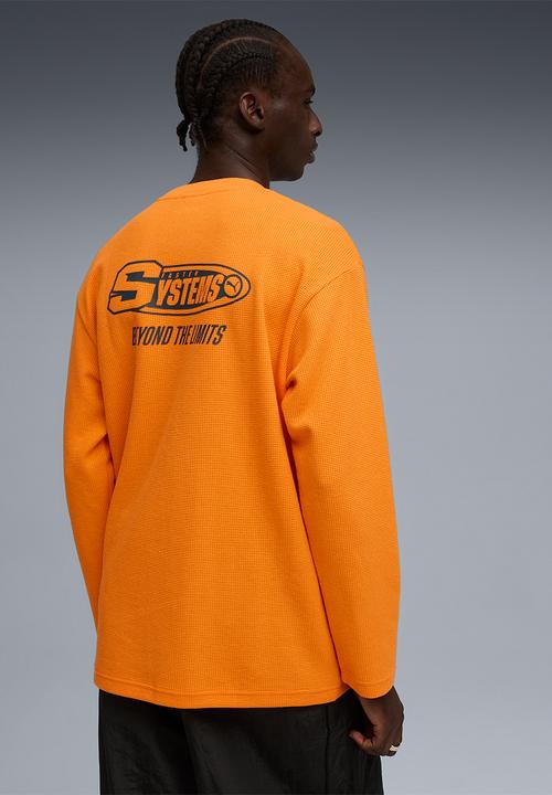 PUMA - Future Archive Waffle Relaxed Long Sleeve T-Shirt - Orange