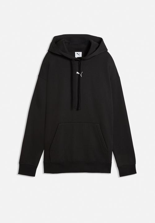 PUMA - Ess Centered Cat Logo Relaxed Hoodie Fl - Puma Black