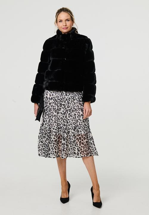 Stella Morgan - L/S Faux Fur Zip Through Jacket - Black