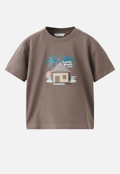 MANGO - T-Shirt CABIN - Dark Brown