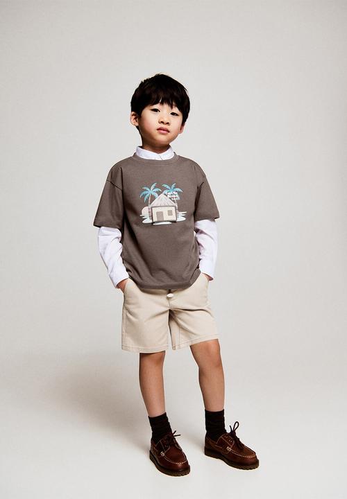 MANGO - T-Shirt CABIN - Dark Brown