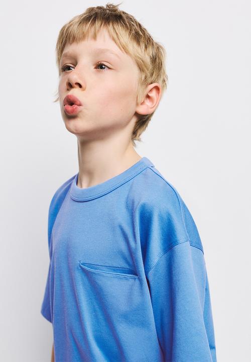 MANGO - T-Shirt BASICMC - Medium Blue