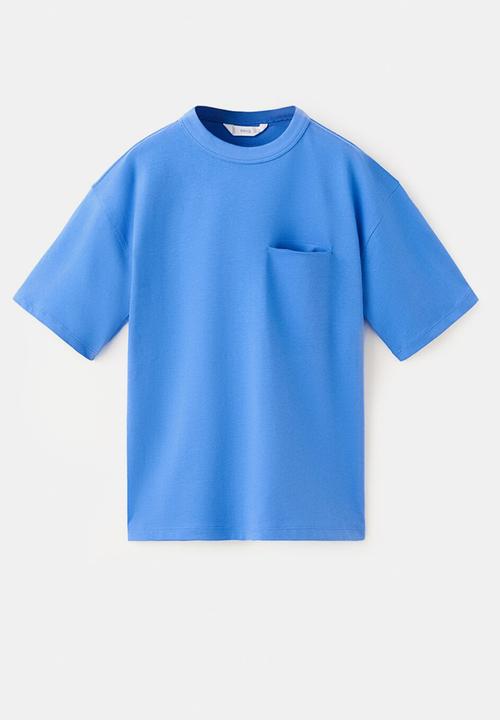 MANGO - T-Shirt BASICMC - Medium Blue