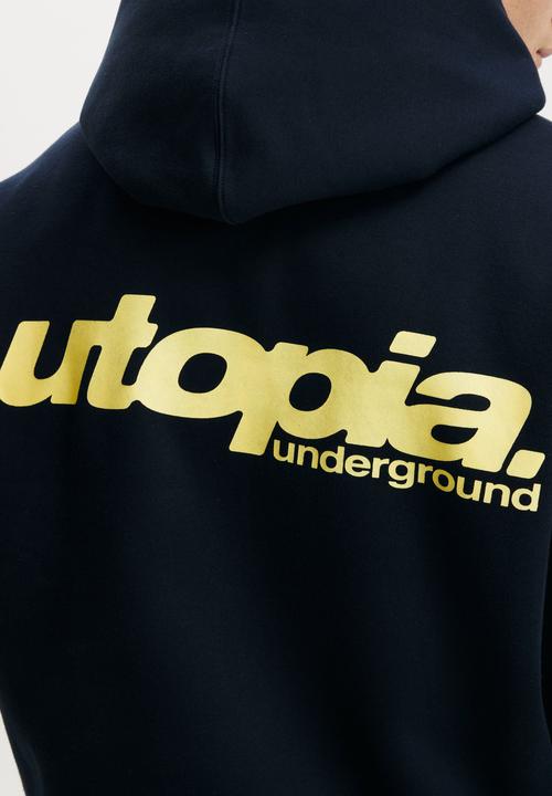 Cotton On - Box Fit Graphic Hoodie - True Navy/Utopia