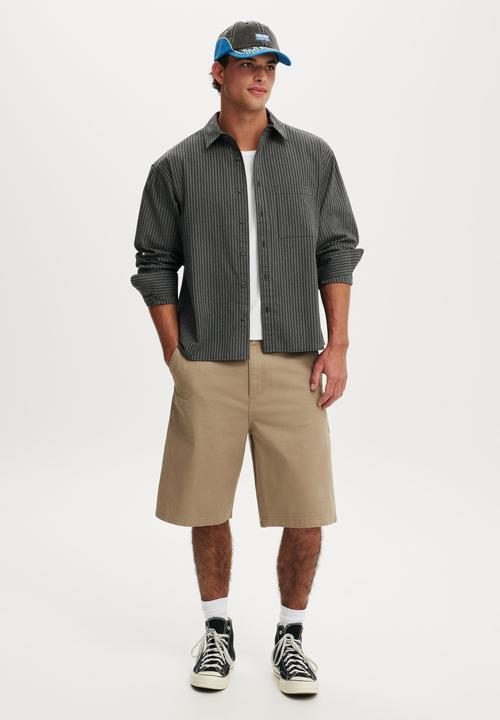 Cotton On - Hudson Long Sleeve Shirt - Black Mini Check