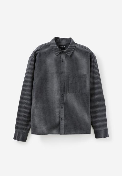 Cotton On - Hudson Long Sleeve Shirt - Black Mini Check